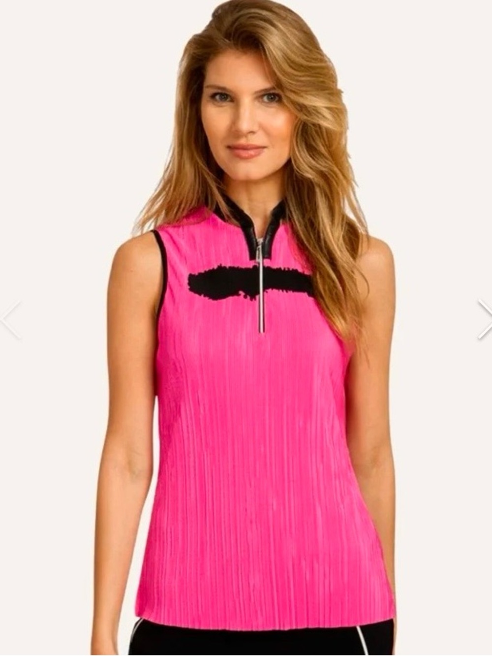 Jamie Sadock Sleeveless 1/4 Zip Golf Top Womens S